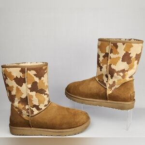 Ugg Australia Classic Short Jagged Camo Sz 10 Chestnut 1146110
